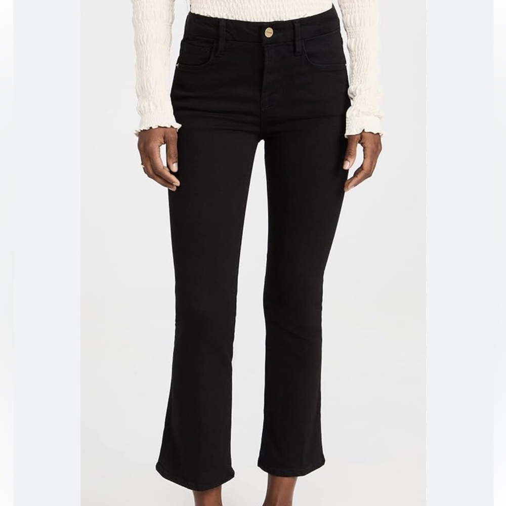 Frame Le Crop Mini Boot Jeans in Black